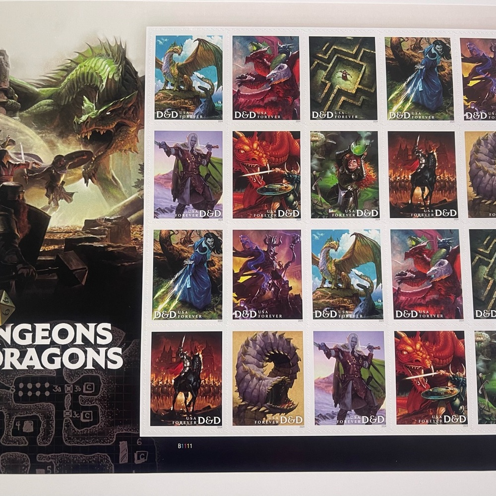 2 Full Sheets Dungeons & Dragons US Forever Stamp Sheet-40 total stamps D&D